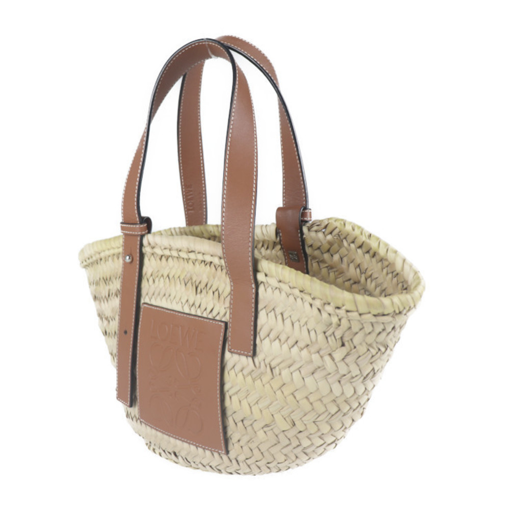 Loewe Leaf Natural Basket Palm Brown Bag - Picture 1 of 9